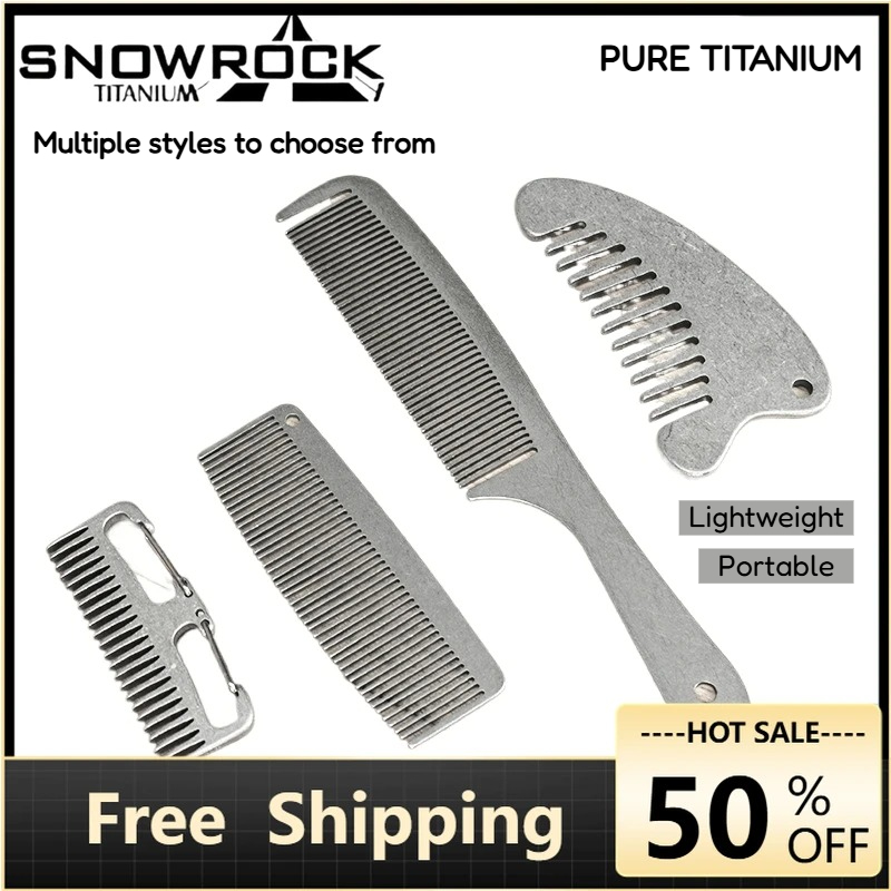 Men'S Grooming Brush - SNOWROCK Stone-Washed Titanium Hair & Beard