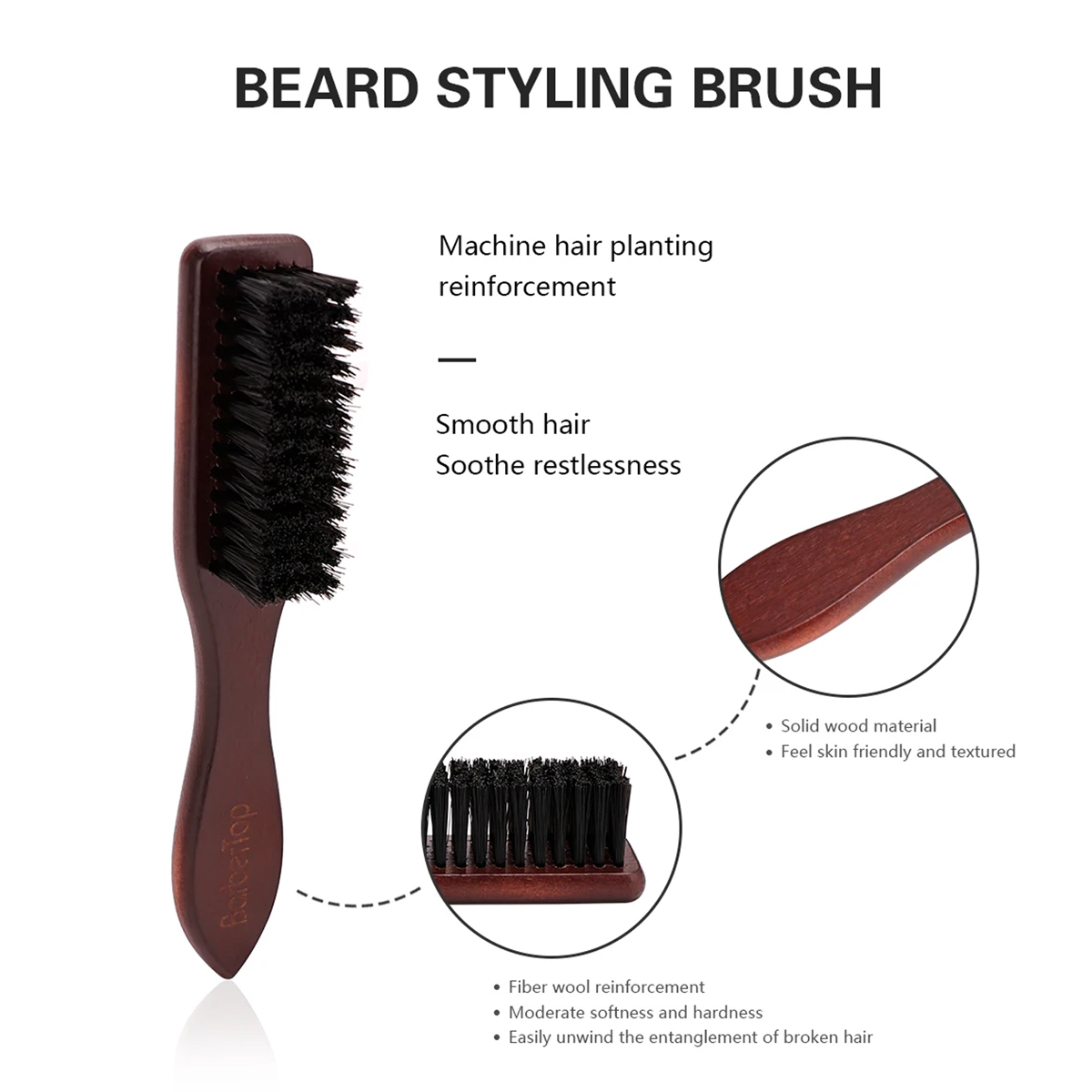 Barbershop Wooden Handle Boar  - Men'S Grooming Brush ulasan dan harga