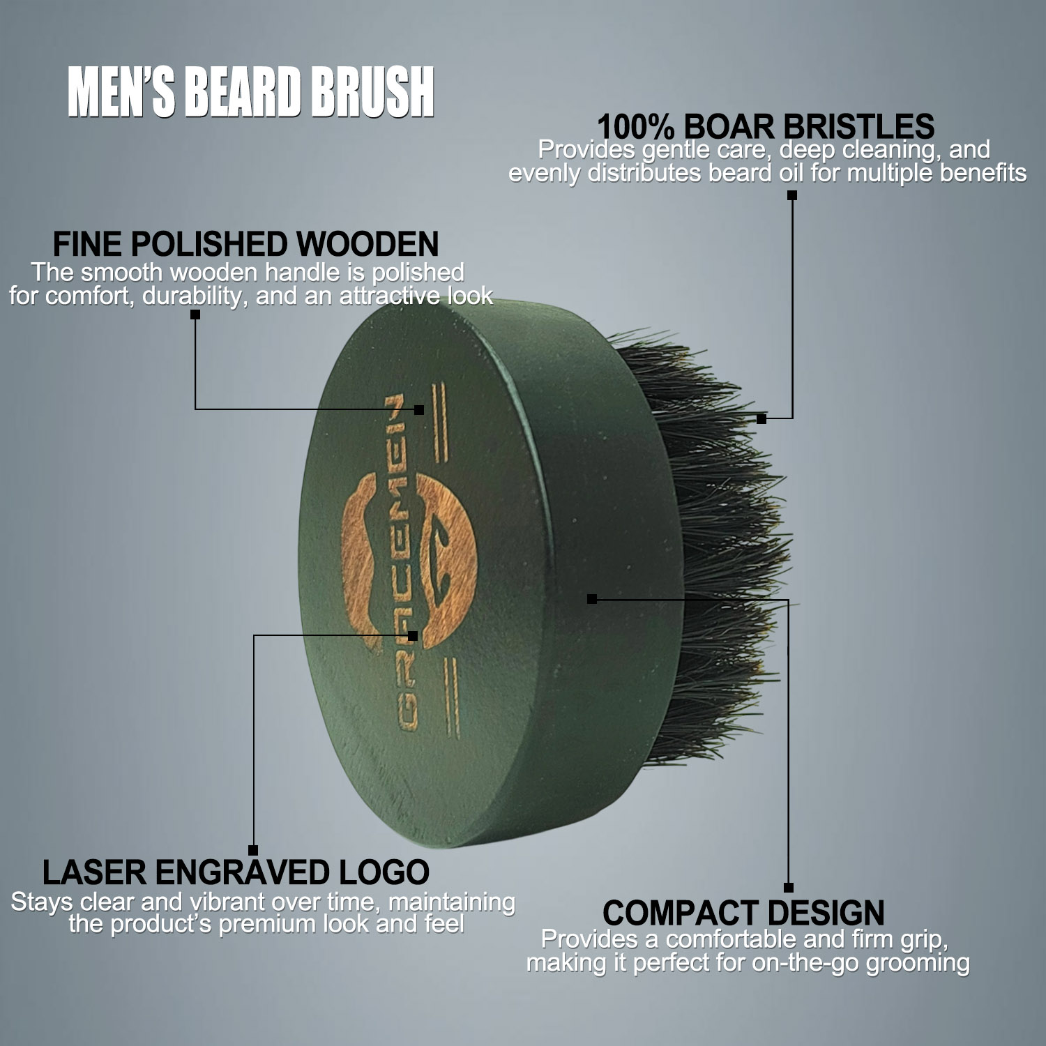 Round Beard Brush for Men – 10 - Men'S Grooming Organizer ulasan dan harga