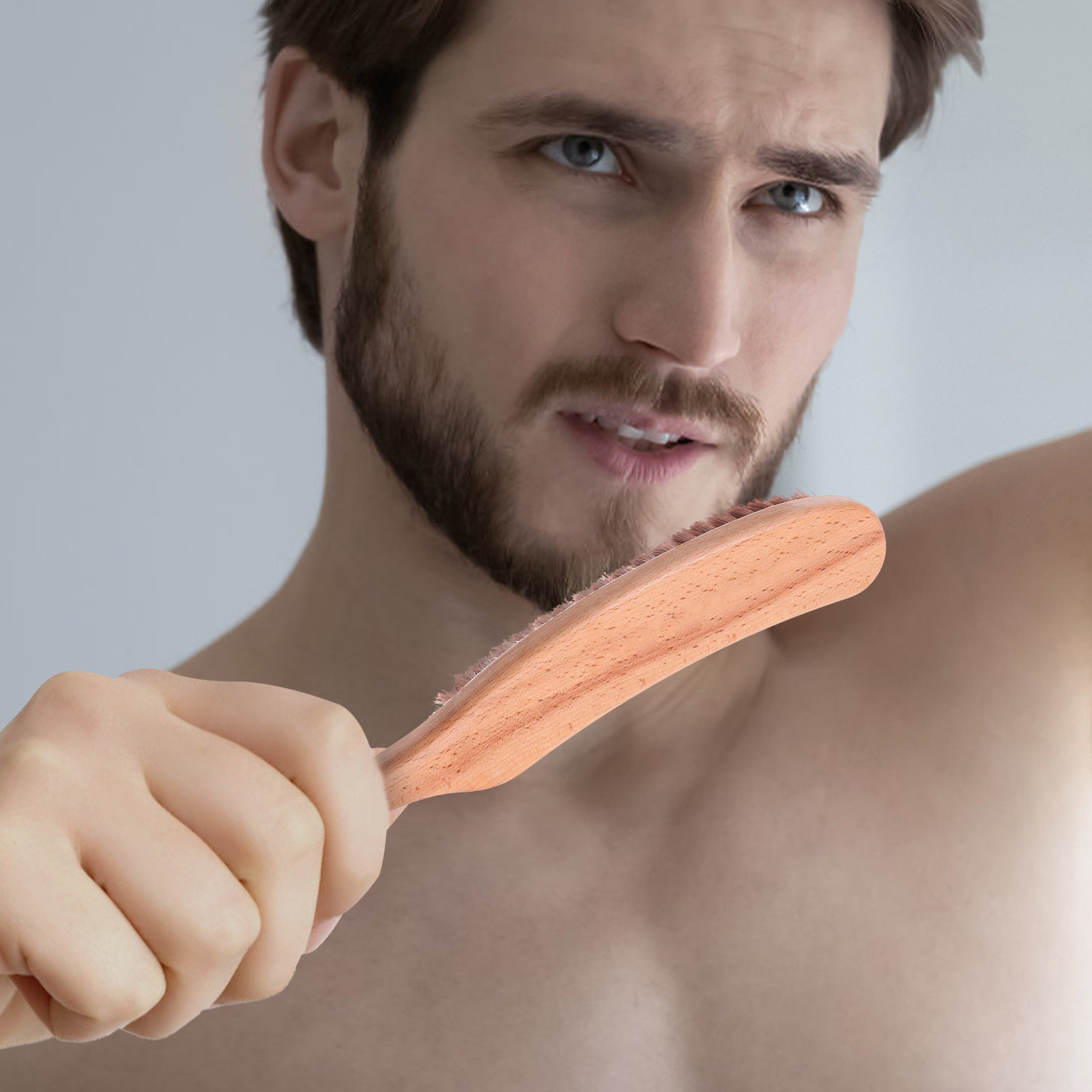 1Pcs Premium Nylon Beard Brush - Men'S Grooming Salon ulasan dan harga