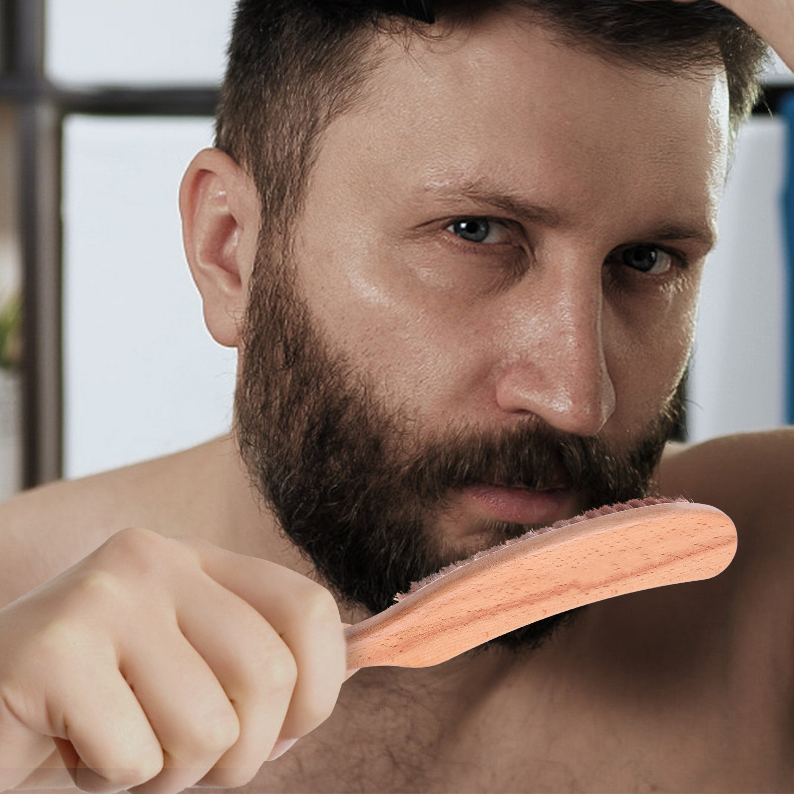 1Pcs Premium Nylon Beard Brush - Men'S Grooming Salon ulasan dan harga