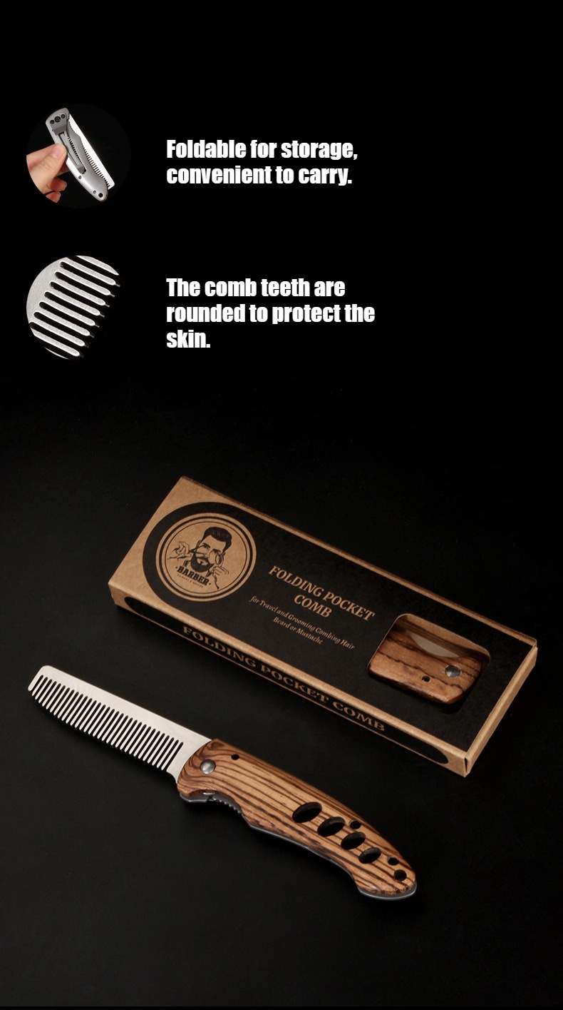 Solid Wood & Metal Folding Bea - Men'S Grooming Salon ulasan dan harga