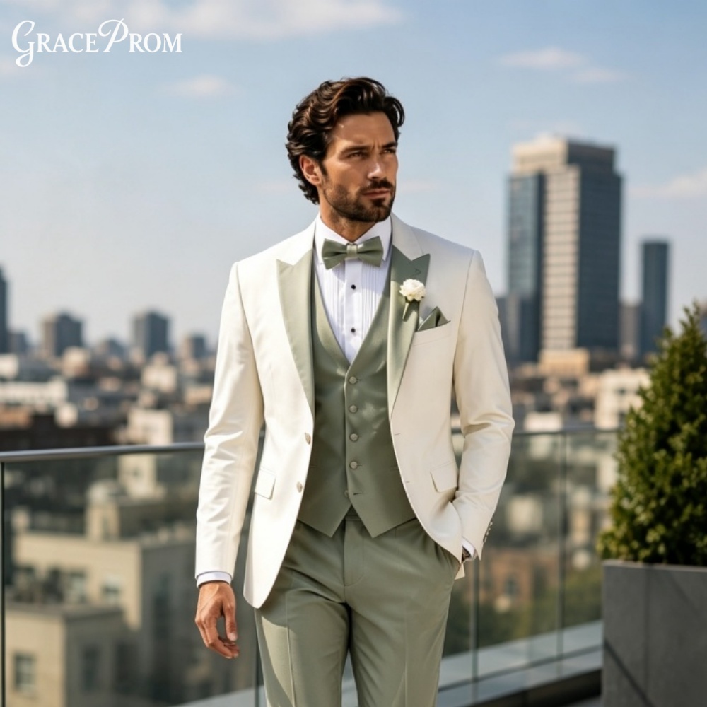 Elegant Notched Lapel Men Suit - Men'S Grooming Trends ulasan dan harga