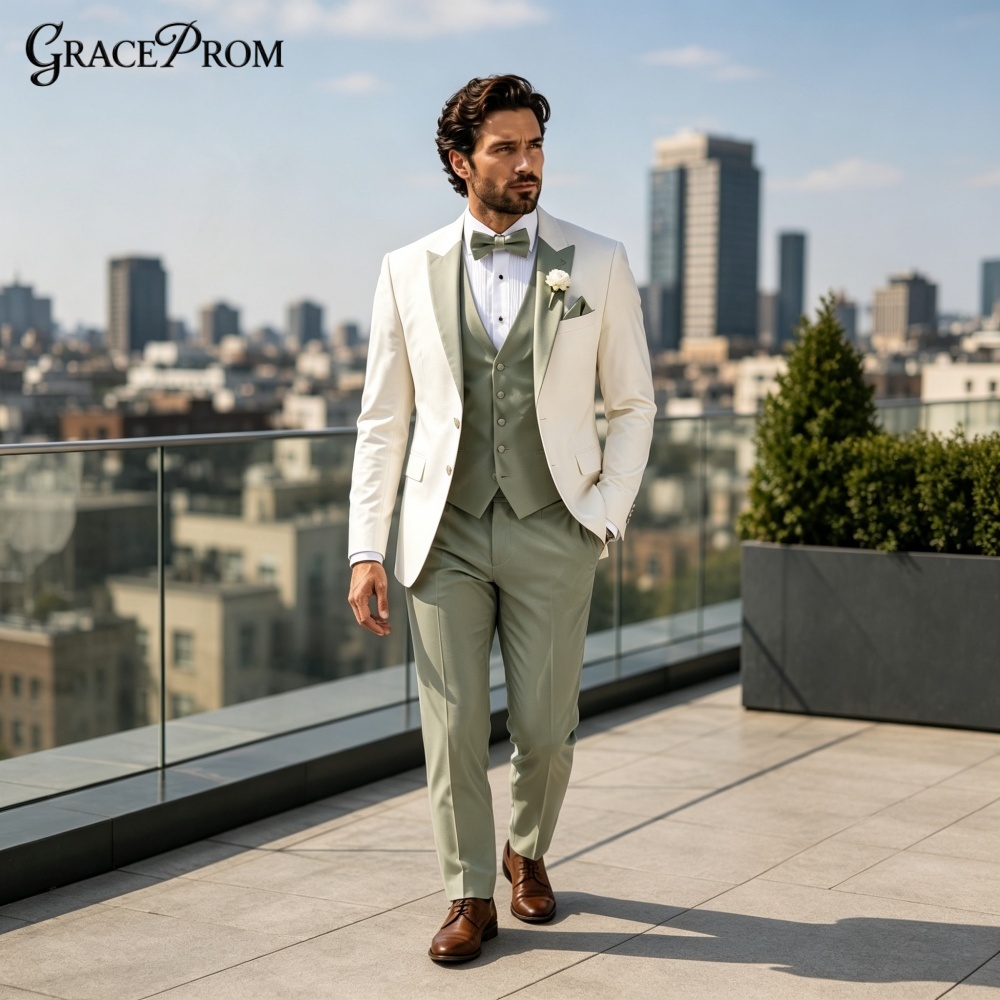 Elegant Notched Lapel Men Suit - Men'S Grooming Trends ulasan dan harga