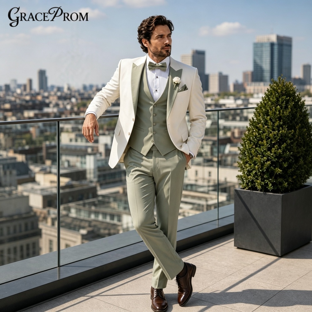 Elegant Notched Lapel Men Suit - Men'S Grooming Trends ulasan dan harga
