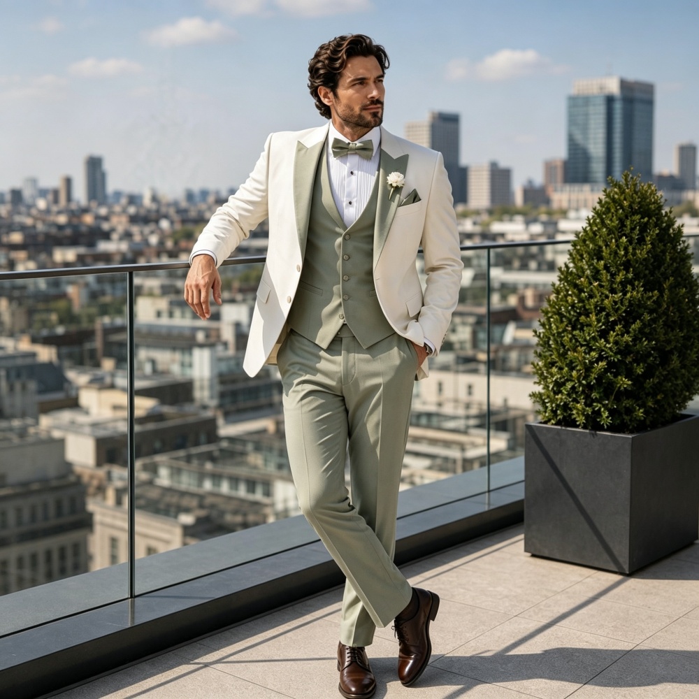 Elegant Notched Lapel Men Suit - Men'S Grooming Trends ulasan dan harga